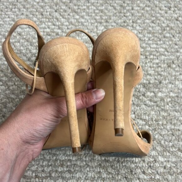 KENDALL + KYLIE leather fringe sandal cream tan brown size 8 - Picture 7 of 8